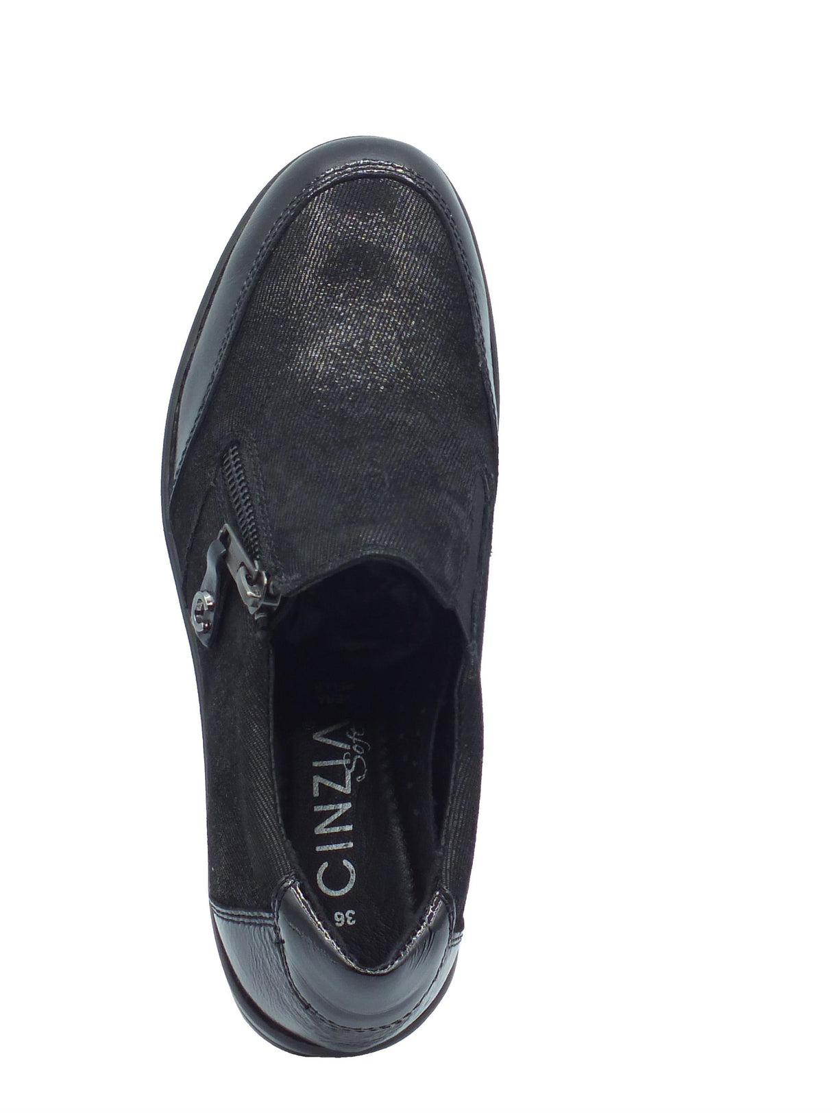 Cinzia Soft Cinzia Soft IV122444 Black Mocassini per Donna in pelle con zeppa media Black