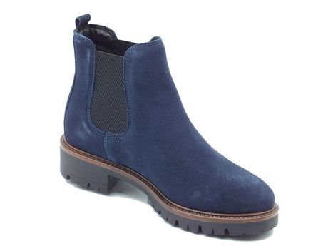 Cinzia Soft Cinzia Soft IS232106M Blu Tronchetti con tacco per Donna in nabuk con doppio elastico laterale Blu