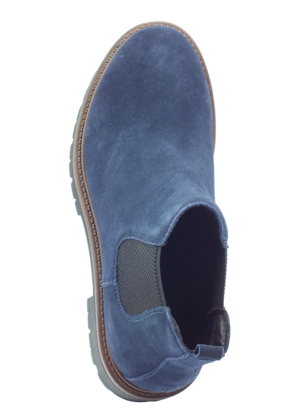 Cinzia Soft Cinzia Soft IS232106M Blu Tronchetti con tacco per Donna in nabuk con doppio elastico laterale Blu