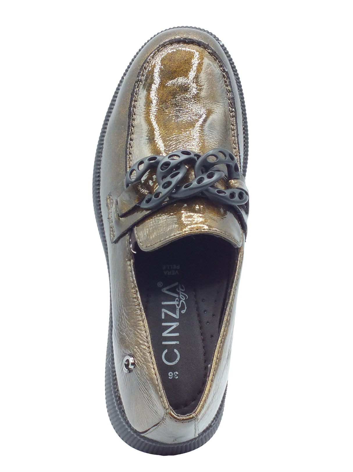 Cinzia Soft Cinzia Soft IV322502 Bronzo Mocassini per Donna in vernice con zeppa media Bronzo