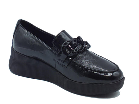 Cinzia Soft Cinzia Soft IV322502 Black Mocassini per Donna in vernice nera con zeppa alta Black
