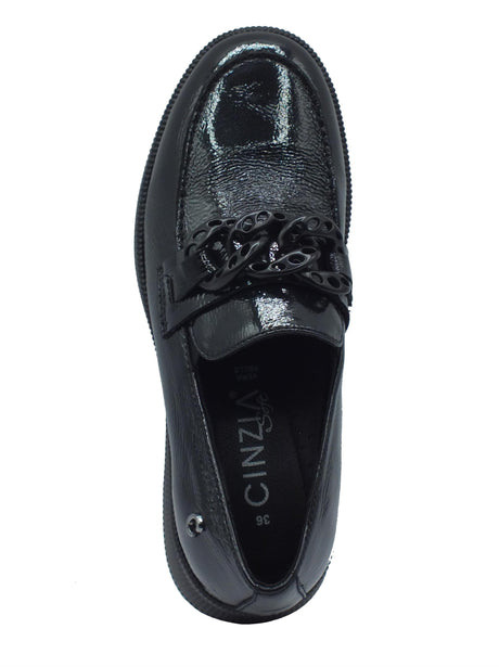 Cinzia Soft Cinzia Soft IV322502 Black Mocassini per Donna in vernice nera con zeppa alta Black