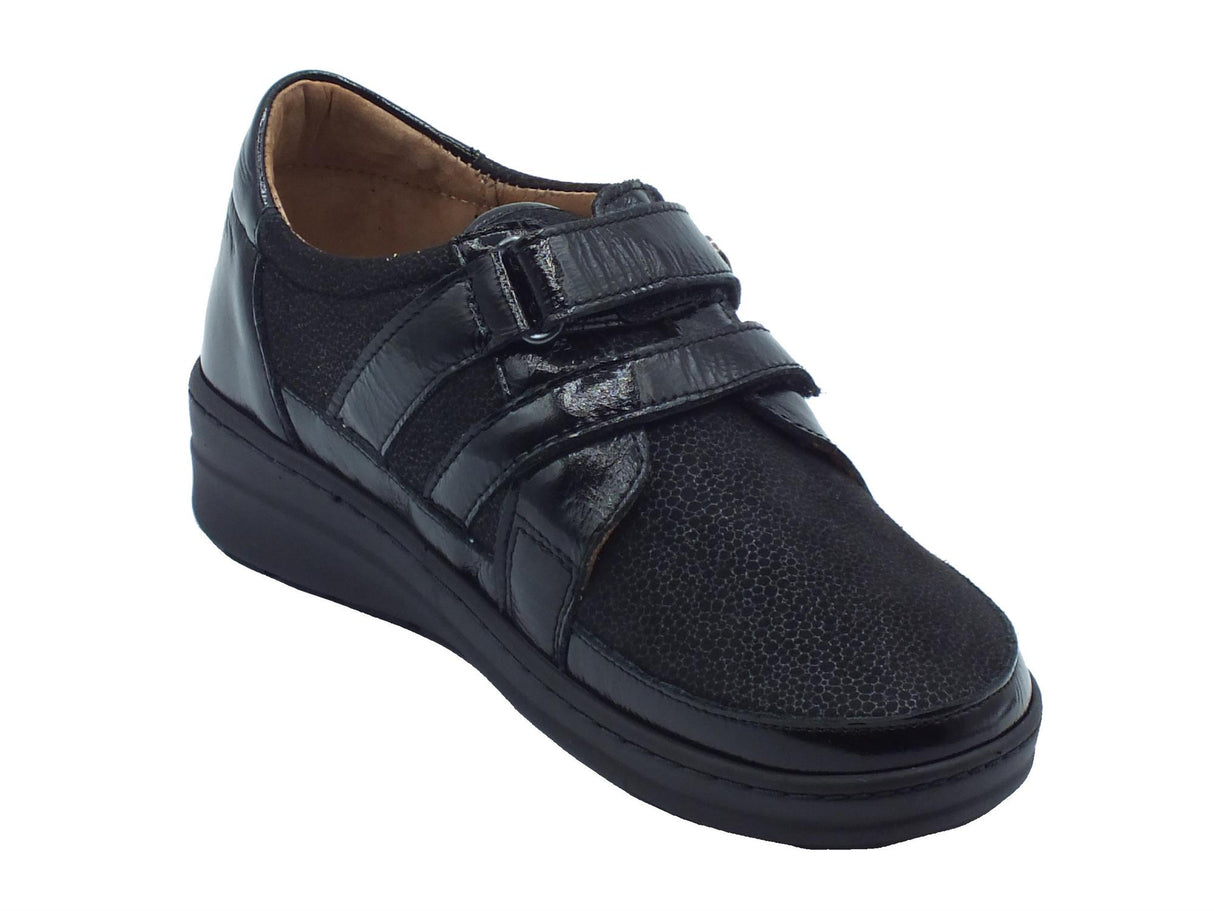 Cinzia Soft Cinzia Soft IM54018MVV Nero Sneakers Confort per Donna in pelle con doppia chiusura a lampo Nero