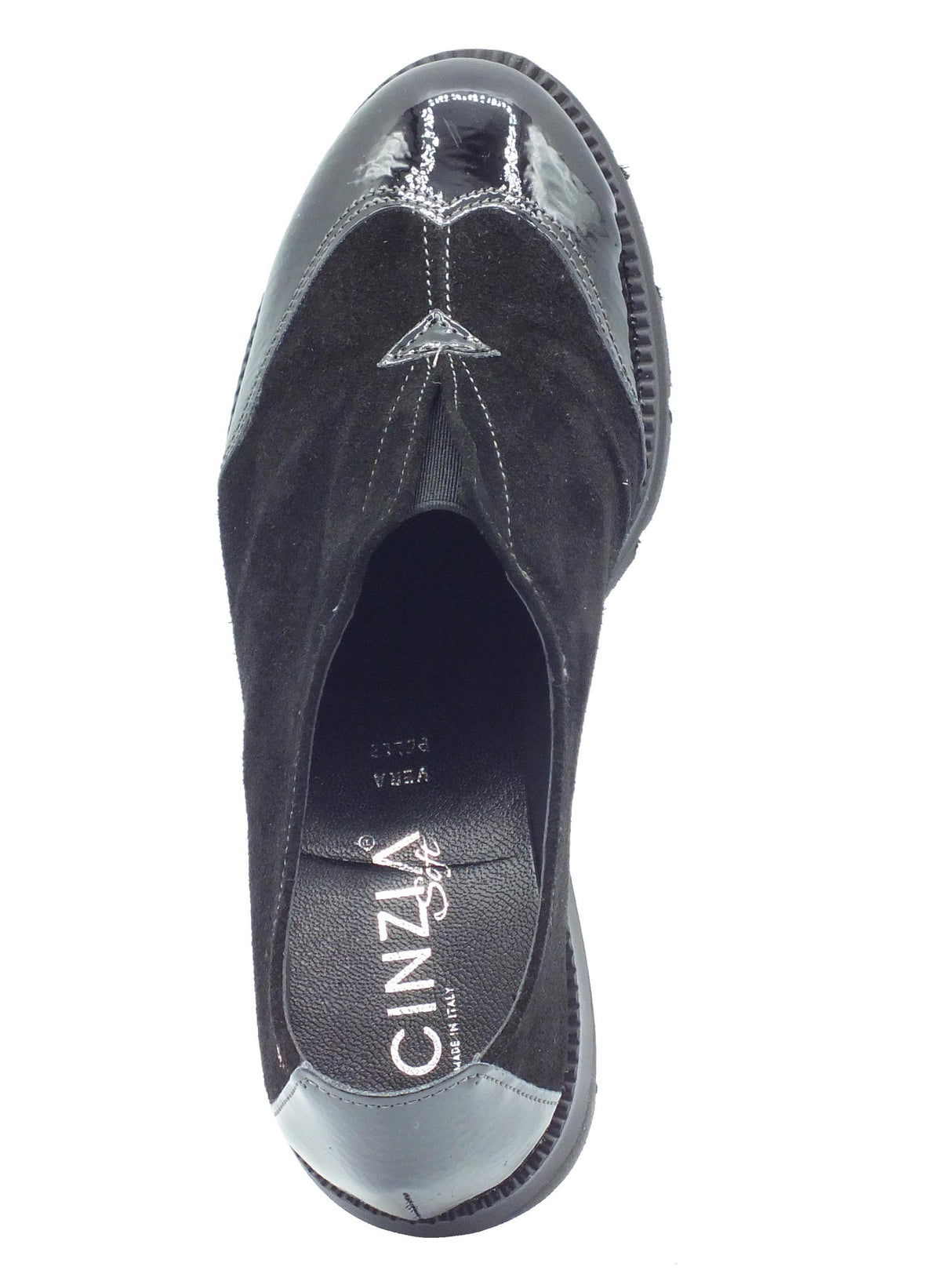 Cinzia Soft Cinzia Soft RI91113 Nero Mocassini Comfort per Donna in nabuk e vernice Nero
