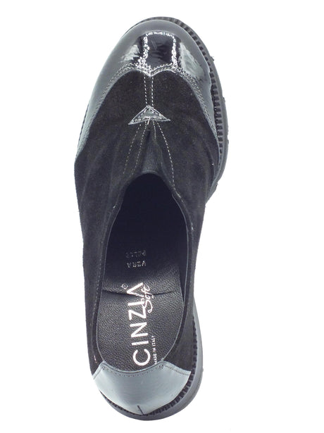 Cinzia Soft Cinzia Soft RI91113 Nero Mocassini Comfort per Donna in nabuk e vernice Nero
