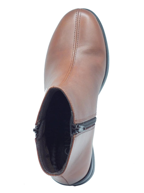 Cinzia Soft Cinzia Soft IV13898 Cotto Tronchetti con zeppa per Donna in pelle con doppia lampo Cotto