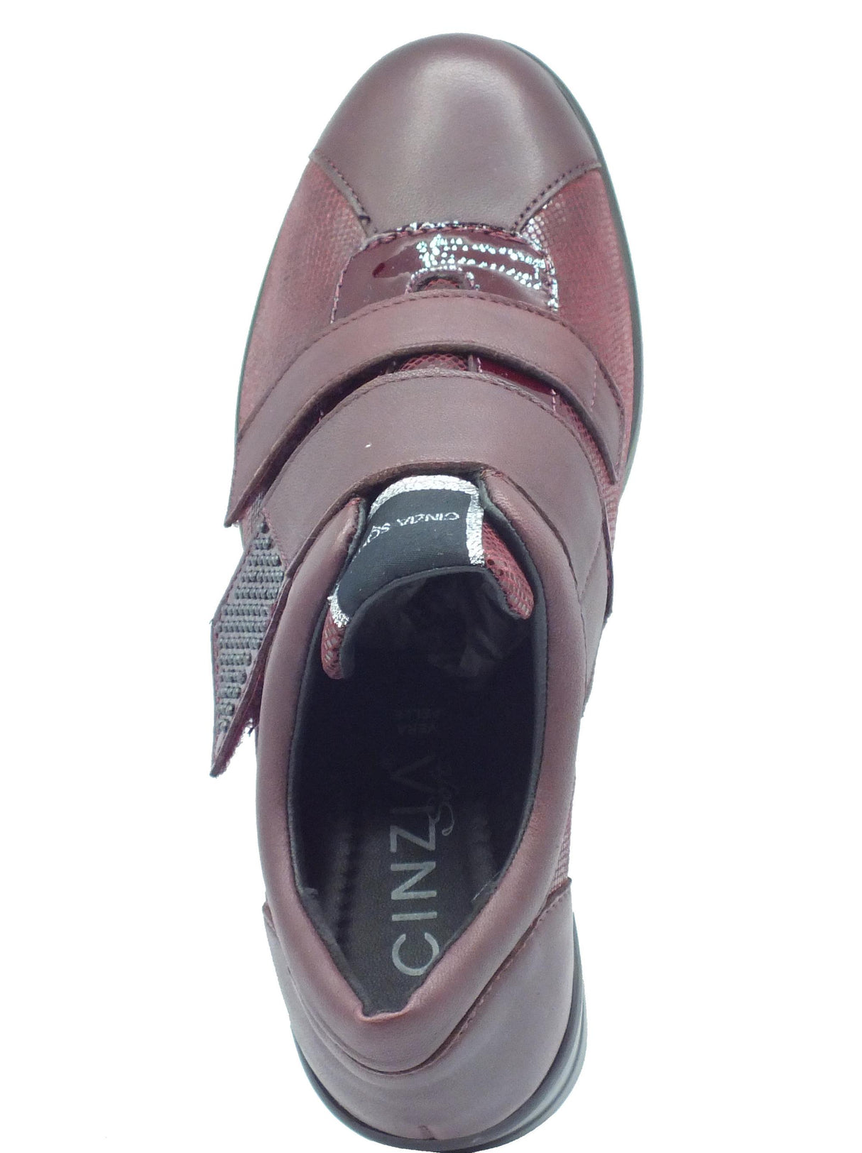 Cinzia Soft Cinzia Soft IV5405A Burgundy Sneakers Confort per Donna in pelle con doppio strappo Burgundy