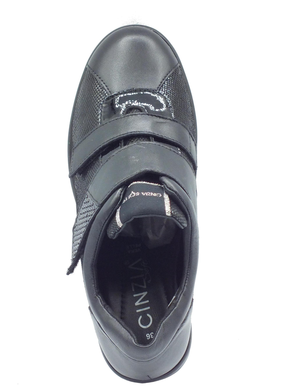 Cinzia Soft Cinzia Soft IV5405A Black Sneakers Confort per Donna in pelle con doppio strappo Black