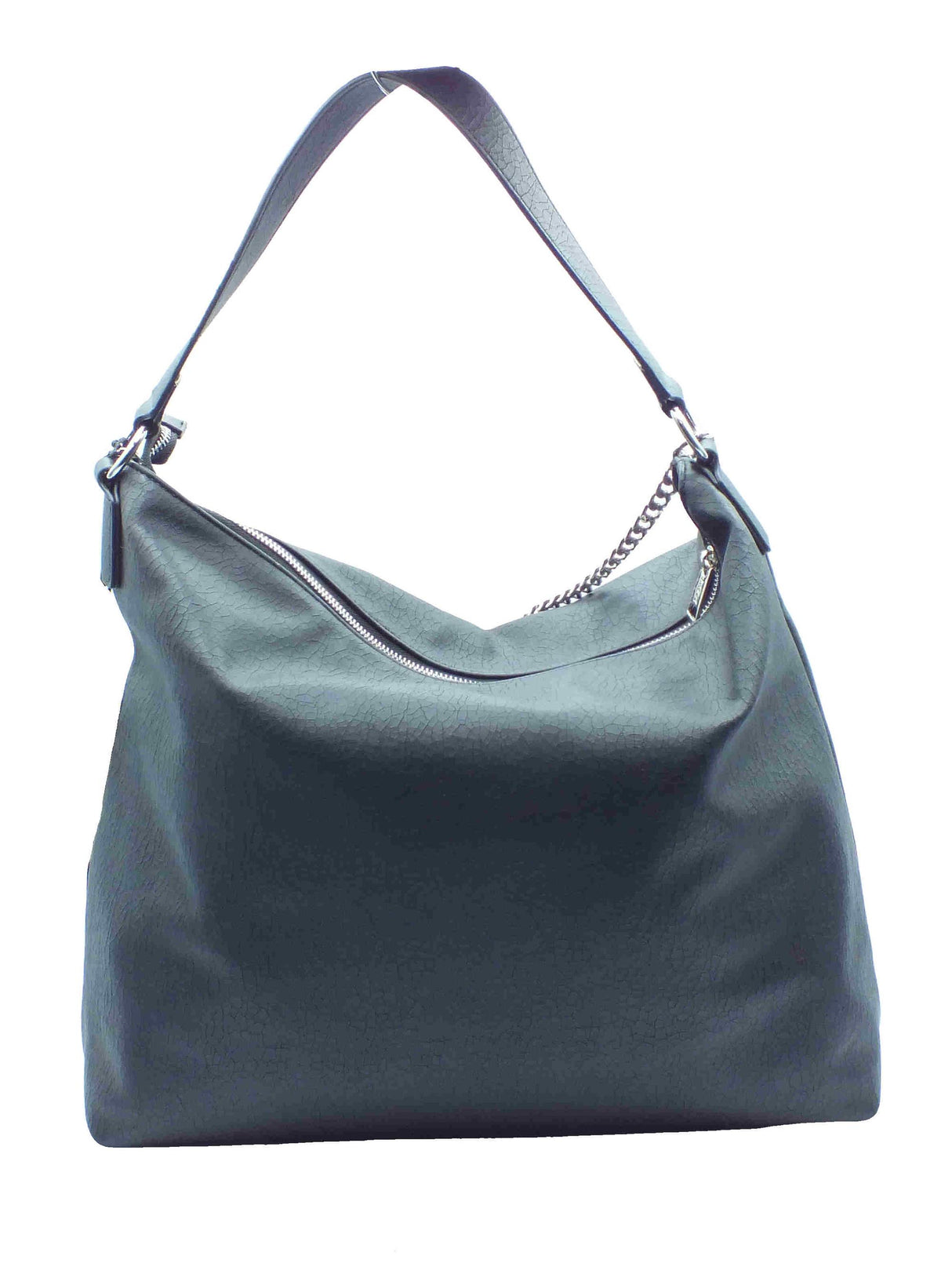 CULT CULT Nico X11.003 Nero Borsa morbida e grande con monospalla per Donna in ecopelle effetto crepa Nero