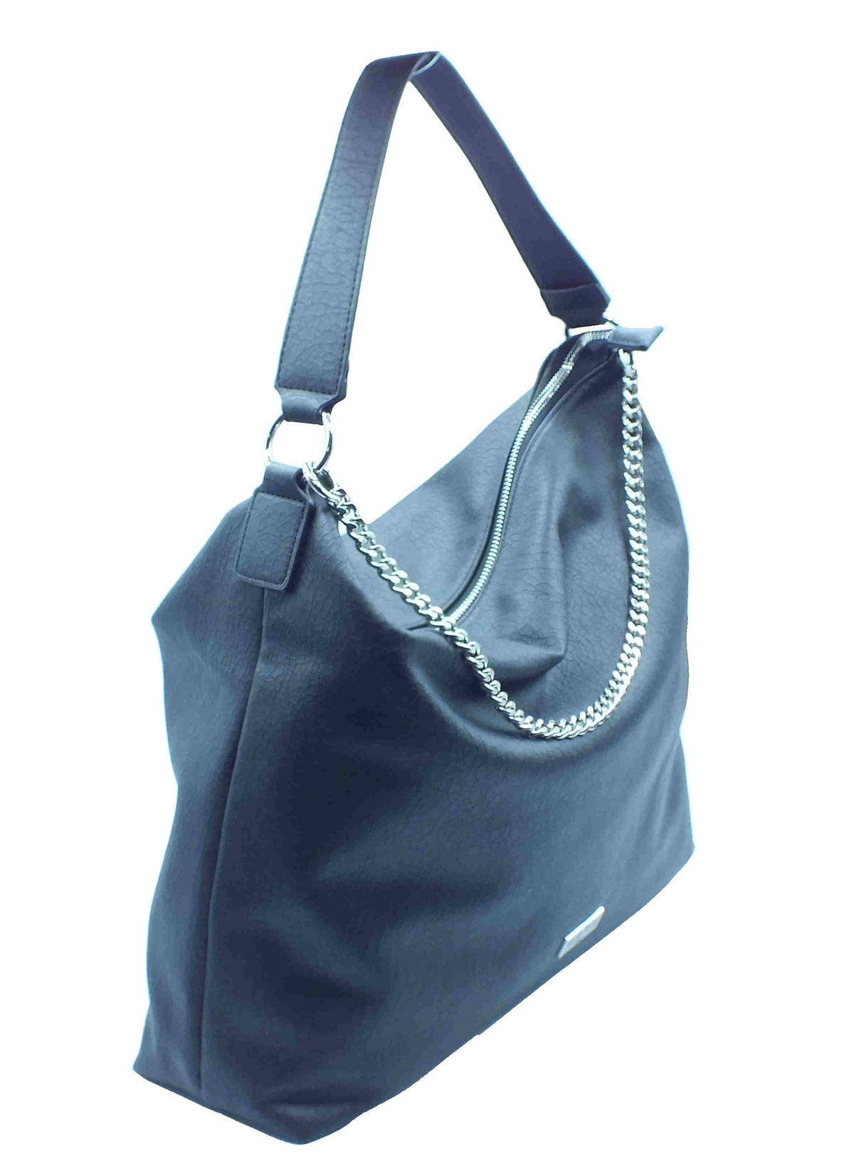 CULT CULT Nico X11.003 Nero Borsa morbida e grande con monospalla per Donna in ecopelle effetto crepa Nero