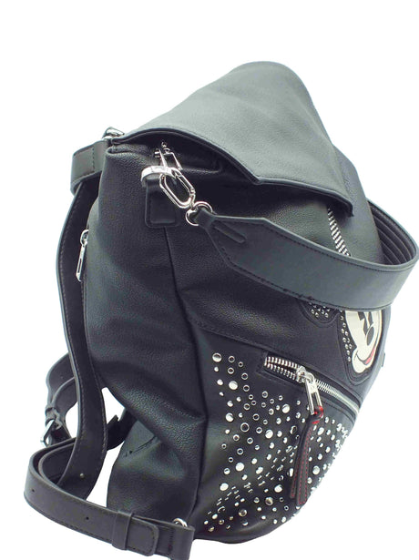 Desigual Desigual 24WAKP21 Back Mickey Black Monospalla Zainetto per Donna in ecopelle Black