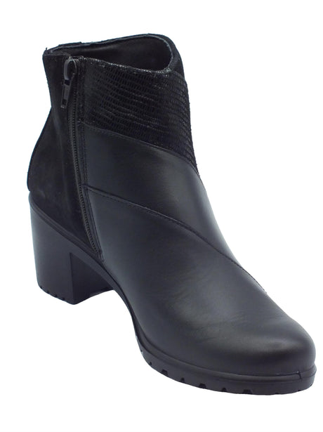 ENVAL Soft ENVAL Soft 6754911 Nappa Nero Tronchetti per Donna in pelle e nabuk con lampo e tacco medio Nero