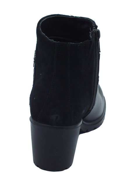 ENVAL Soft ENVAL Soft 6754911 Nappa Nero Tronchetti per Donna in pelle e nabuk con lampo e tacco medio Nero