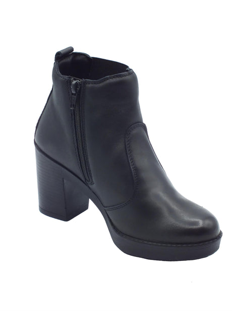 ENVAL Soft ENVAL Soft 6759700 Nappa Soft Nero Tronchetti per Donna in pelle con lampo tacco medio Nero