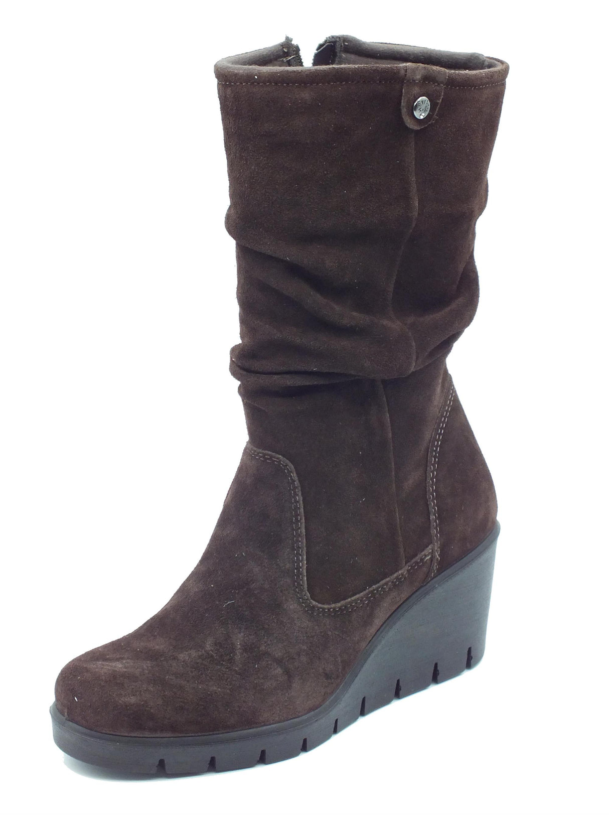 ENVAL Soft ENVAL Soft 6769622 Scam Superior Testa di moro Tronchetti per Donna in nabuk con lampo zeppa media Testa di moro