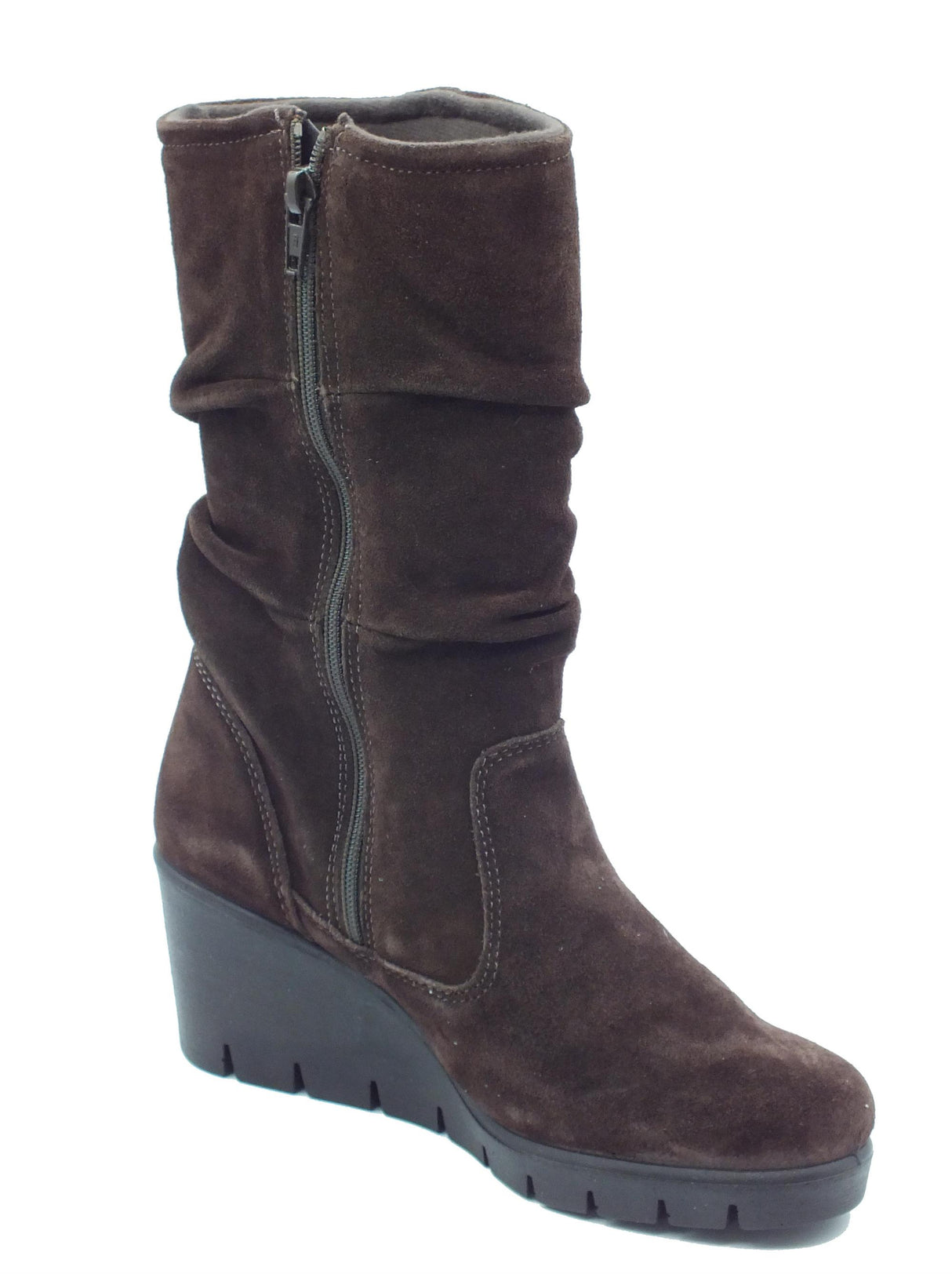 ENVAL Soft ENVAL Soft 6769622 Scam Superior Testa di moro Tronchetti per Donna in nabuk con lampo zeppa media Testa di moro