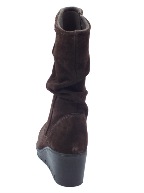 ENVAL Soft ENVAL Soft 6769622 Scam Superior Testa di moro Tronchetti per Donna in nabuk con lampo zeppa media Testa di moro