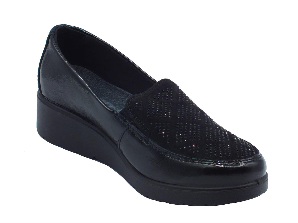 ENVAL Soft ENVAL Soft 6761500 Naplak Nero Mocassini per Donna in vernice con zeppa media Nero
