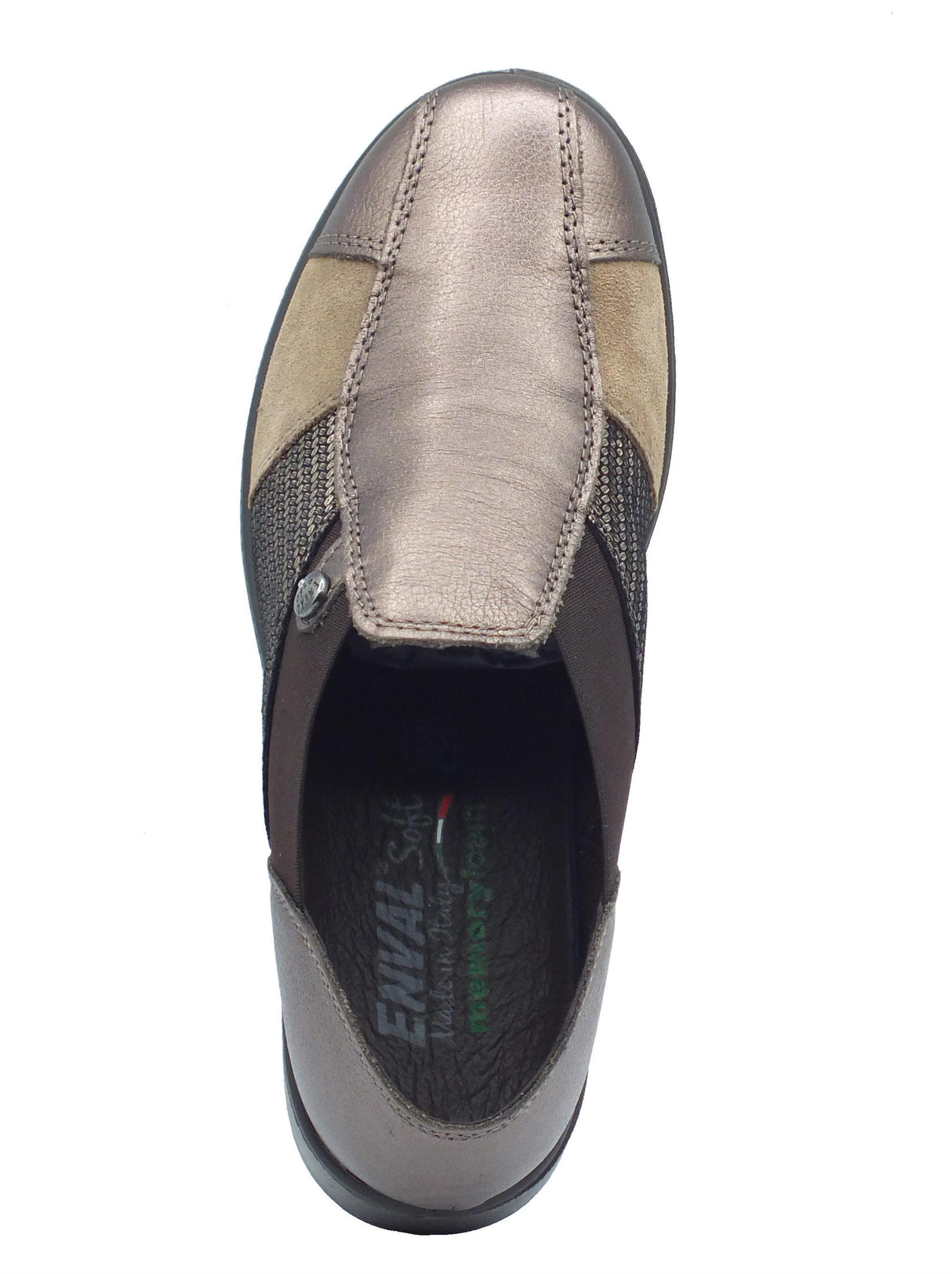 ENVAL Soft ENVAL Soft 6762022 Fio Scam Bronzo Mocassini per Donna in pelle e scamosciato con zeppa bassa Bronzo