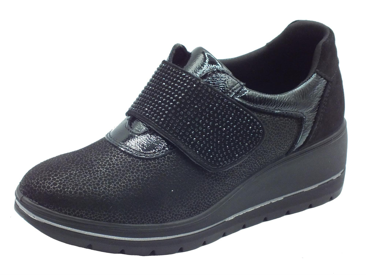 ENVAL Soft ENVAL Soft 6764900 Scam Nero Sneakers confort con zeppa media per Donna con strappo Nero