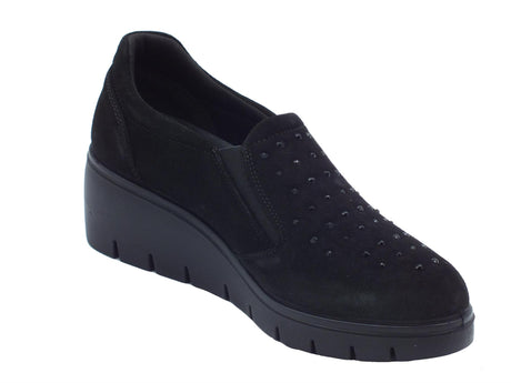 ENVAL Soft ENVAL Soft 6766200 Scam. Super Nero Mocassini per Donna in nabuk con zeppa alta Nero