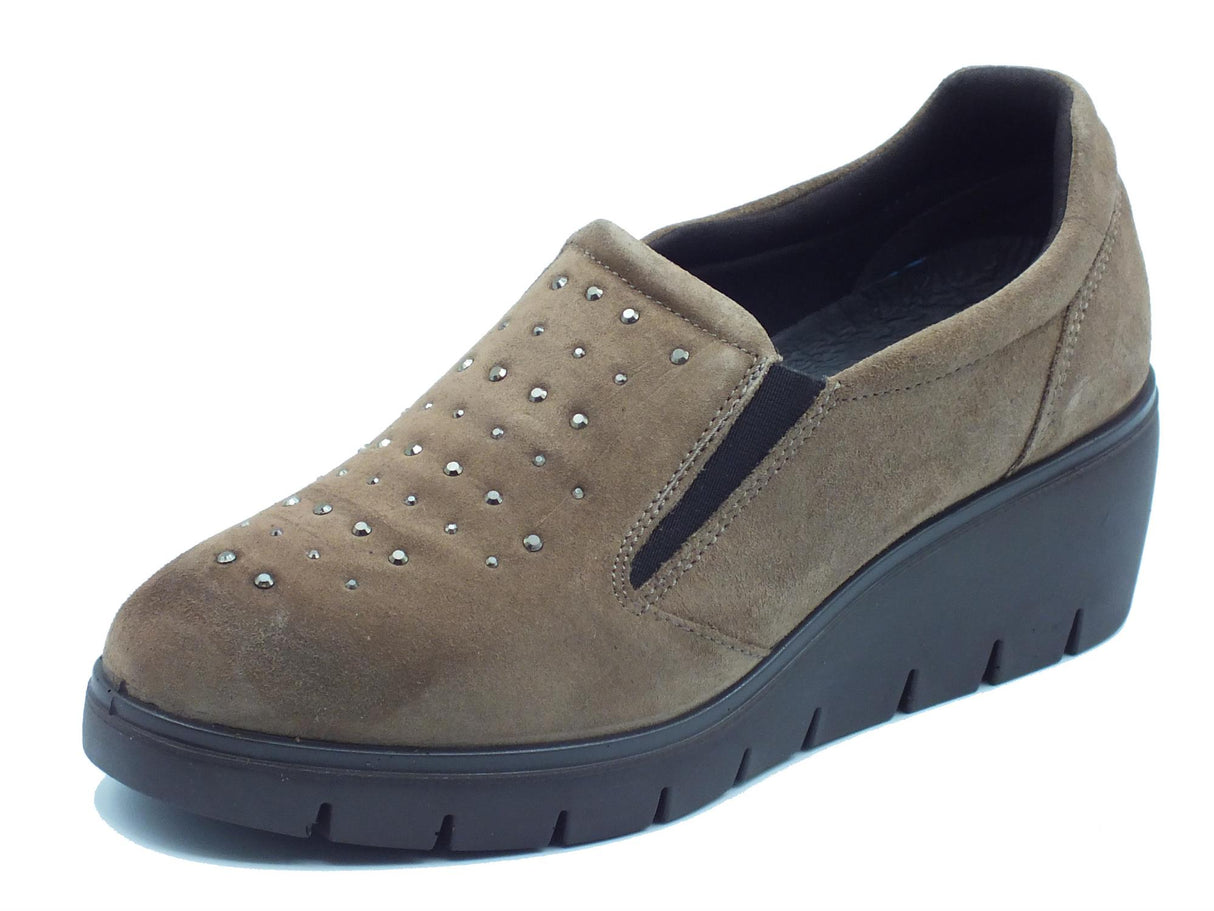 ENVAL Soft ENVAL Soft 6766222 Scam. Super Fango Mocassini per Donna in nabuk con zeppa alta Fango