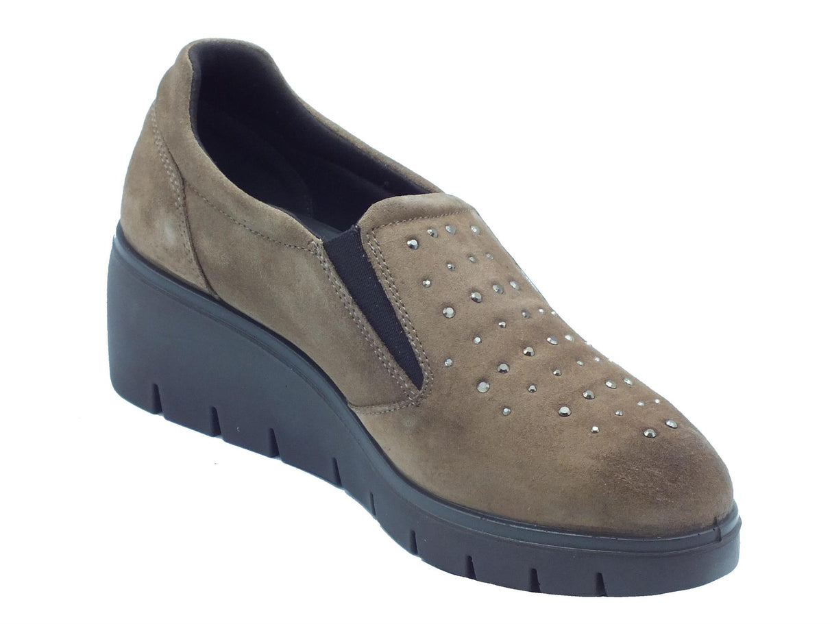 ENVAL Soft ENVAL Soft 6766222 Scam. Super Fango Mocassini per Donna in nabuk con zeppa alta Fango