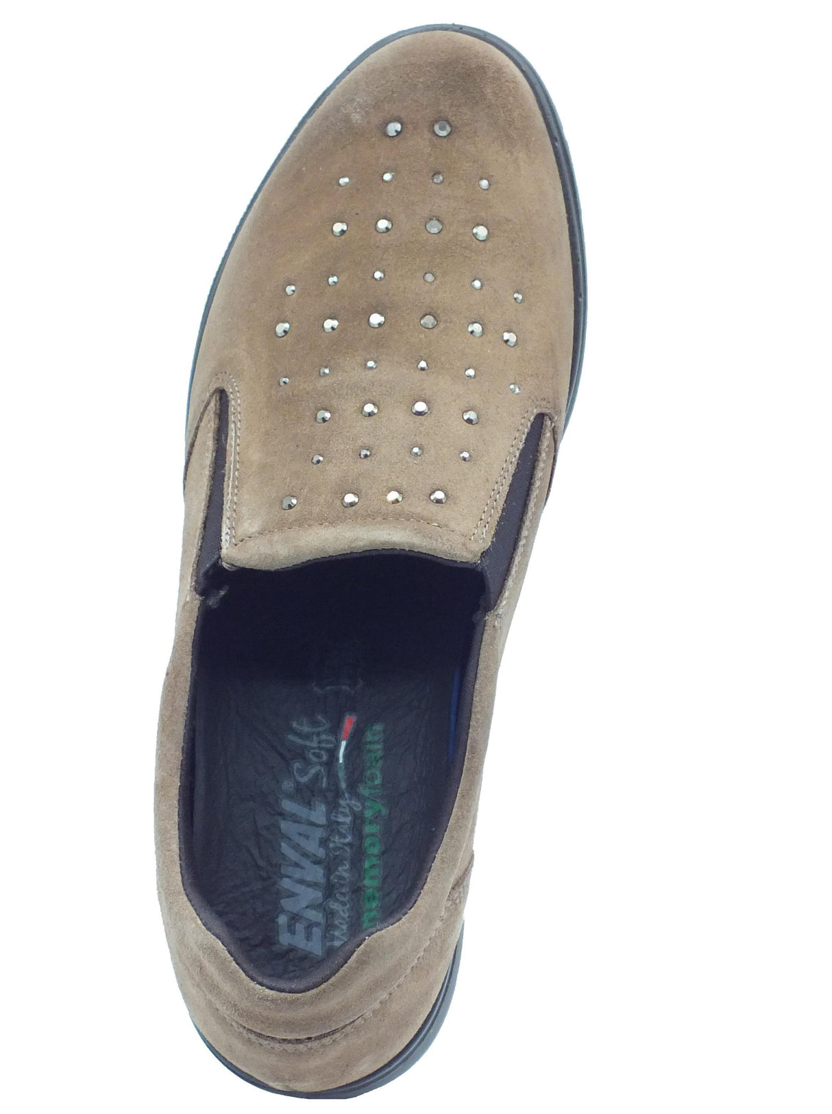 ENVAL Soft ENVAL Soft 6766222 Scam. Super Fango Mocassini per Donna in nabuk con zeppa alta Fango