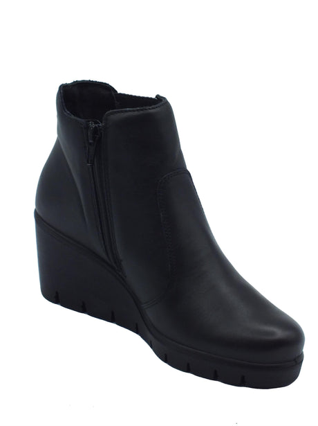 ENVAL Soft ENVAL Soft 6769500 Nappa Soft Nero Tronchetti per Donna in pelle con lampo e zeppa alta Nero