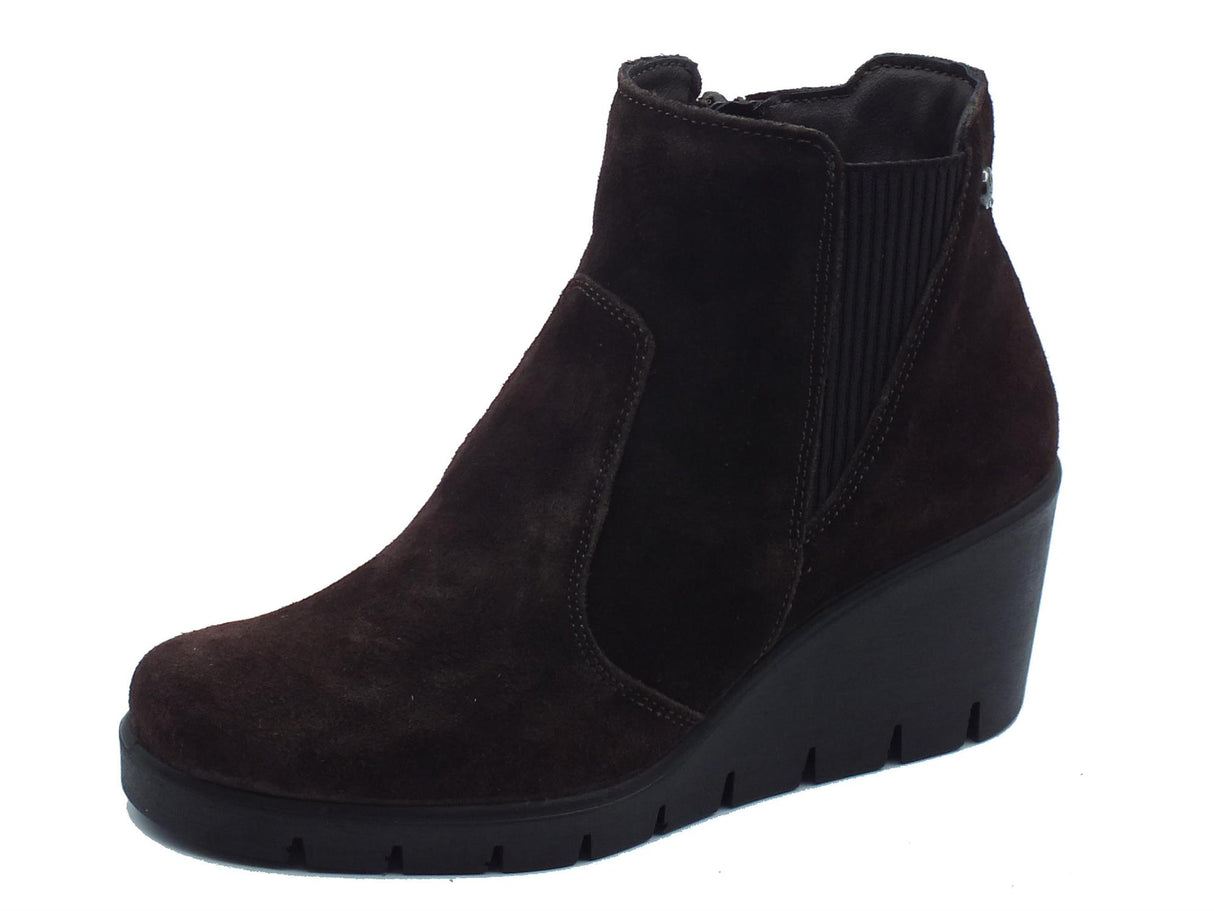 ENVAL Soft ENVAL Soft 6769522 Scam. Super T.Moro Tronchetti per Donna in nabuk con lampo e zeppa alta testa di moro