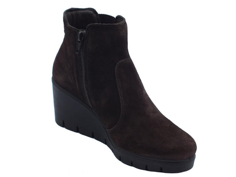 ENVAL Soft ENVAL Soft 6769522 Scam. Super T.Moro Tronchetti per Donna in nabuk con lampo e zeppa alta testa di moro