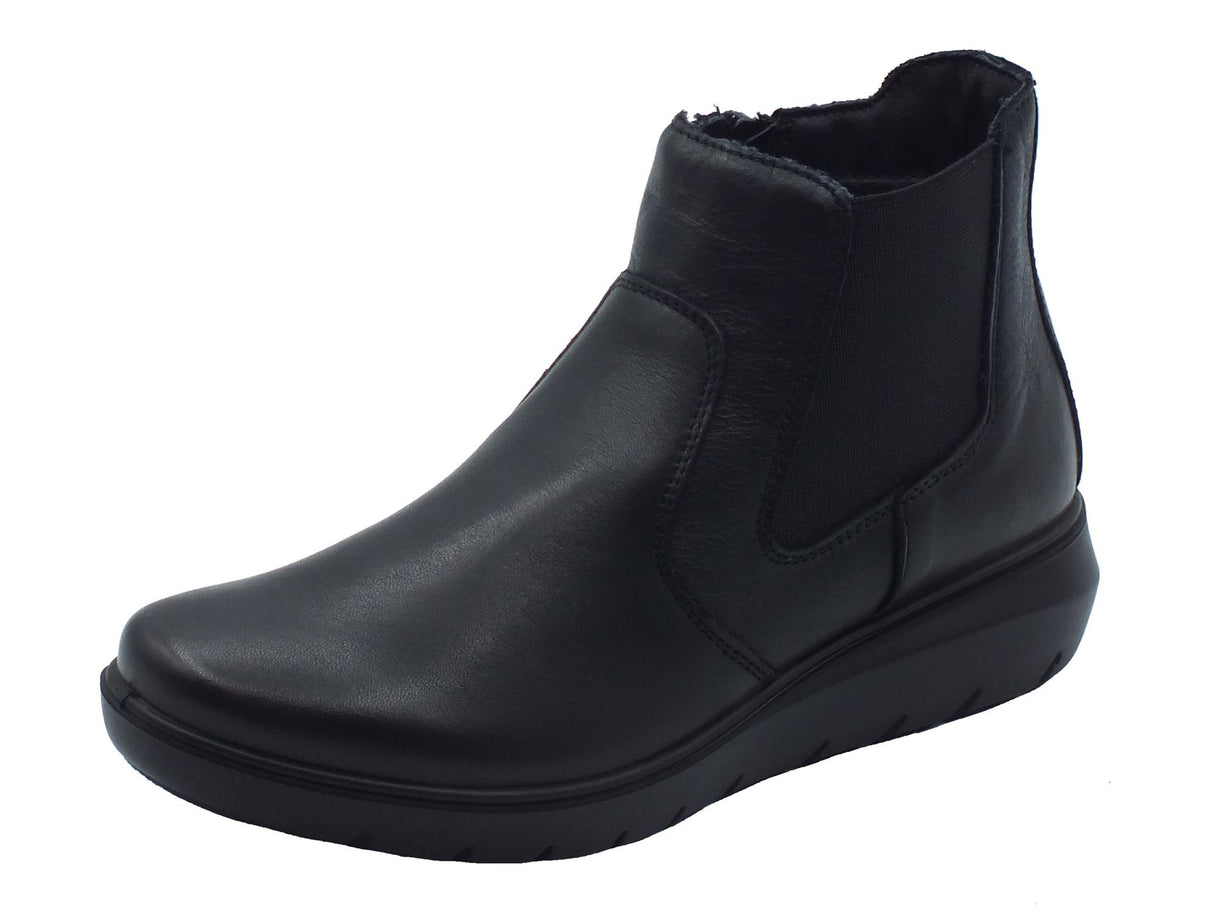 ENVAL Soft ENVAL Soft 6773500 Nappa Soft Nero Tronchetti per Donna in pelle con lampo e zeppa bassa Nero