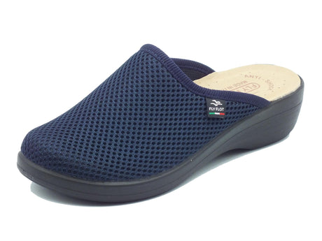 FlyFlot FlyFlot T5 368 FE Albinea Blu Pantofole per Donna in tessuto con sottopiede in pelle Blu