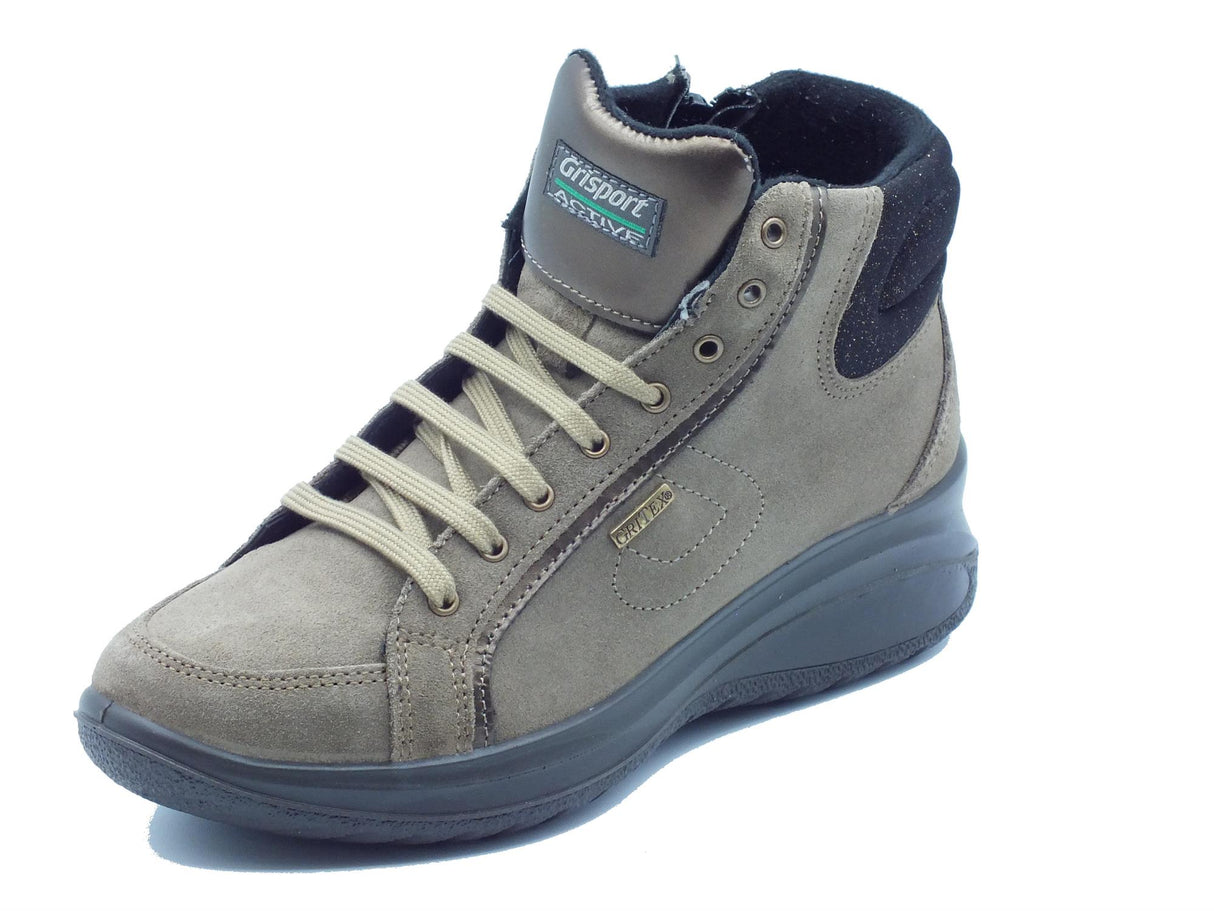 Grisport Grisport 5222VV Fieno Vesuvio Scarponcini Beatles per Donna in nabuk taupe fondo antistatico Fieno Vesuvio
