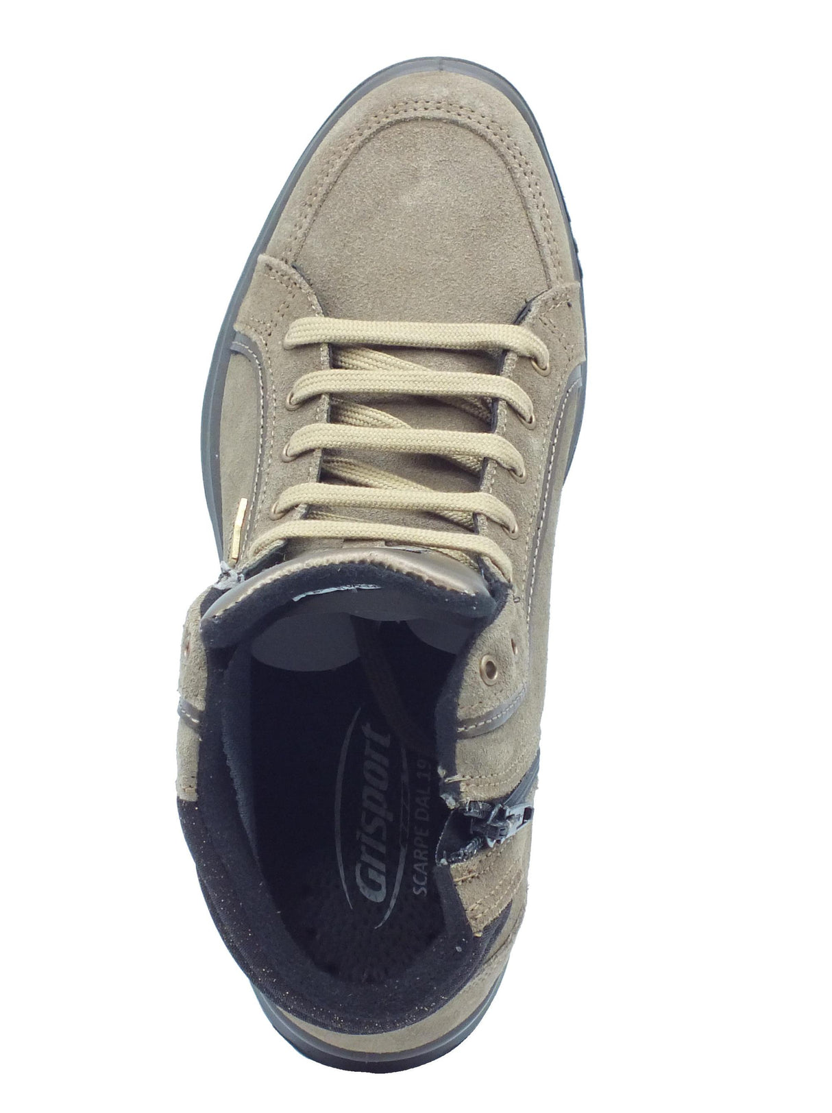 Grisport Grisport 5222VV Fieno Vesuvio Scarponcini Beatles per Donna in nabuk taupe fondo antistatico Fieno Vesuvio