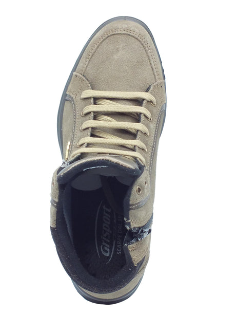Grisport Grisport 5222VV Fieno Vesuvio Scarponcini Beatles per Donna in nabuk taupe fondo antistatico Fieno Vesuvio
