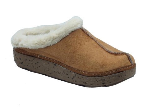 InBlu InBlu ED000020 Camel Pantofole per Donna in tessuto e pellicciotto Camel