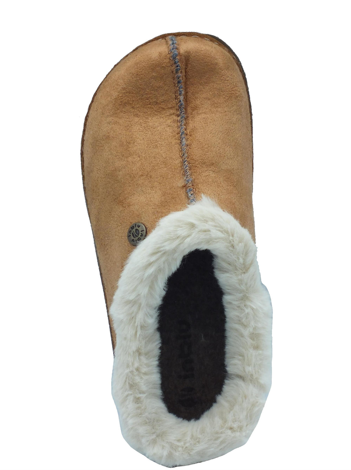 InBlu InBlu ED000020 Camel Pantofole per Donna in tessuto e pellicciotto Camel