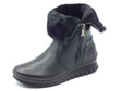 Igi&Co Igi&Co 6658700 Nappa Soft Nero Tronchetti accollati zeppa bassa Donna in pelle con ecopellicciotto Nero