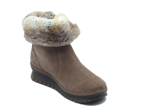 Igi&Co Igi&Co 6658744 Scam Super Fango Tronchetti accollati zeppa bassa Donna in nabuk con ecopellicciotto Fango