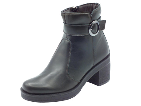 Igi&Co Igi&Co 6660311 Capra Fidelio Castagno Tronchetti con tacco medio per Donna in pelle testa di moro Castagno