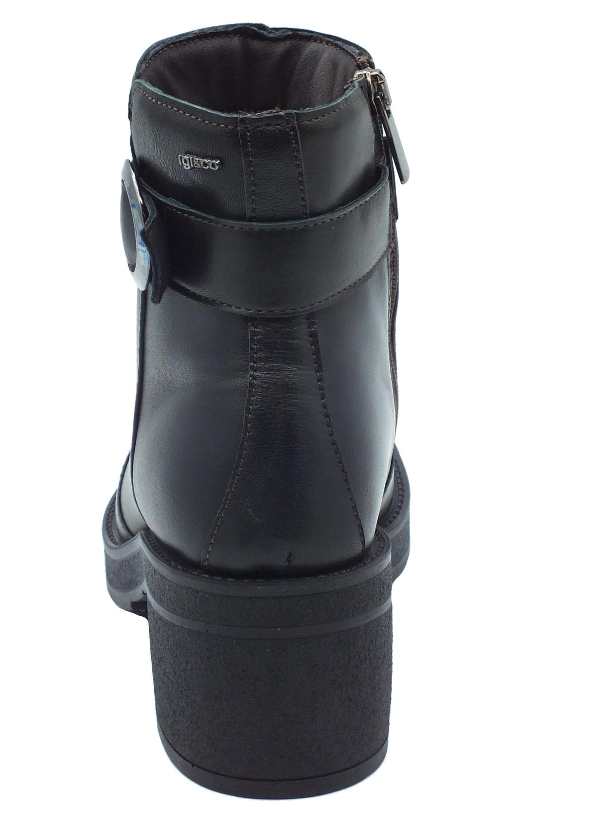 Igi&Co Igi&Co 6660311 Capra Fidelio Castagno Tronchetti con tacco medio per Donna in pelle testa di moro Castagno