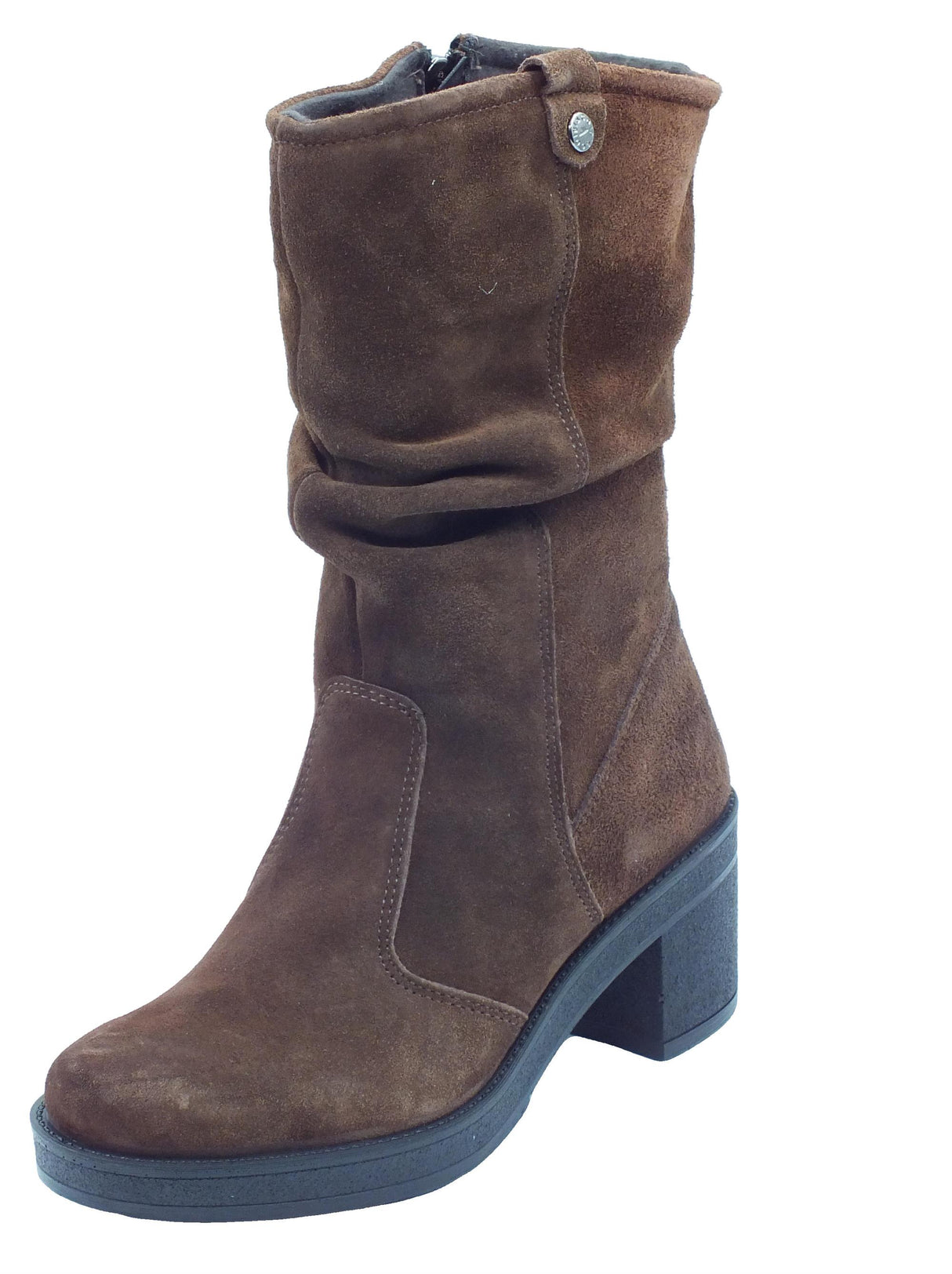 Igi&Co Igi&Co 6660411 Scamosciato Castagno Tronchetti accollati con tacco medio per Donna in nabuk Castagno