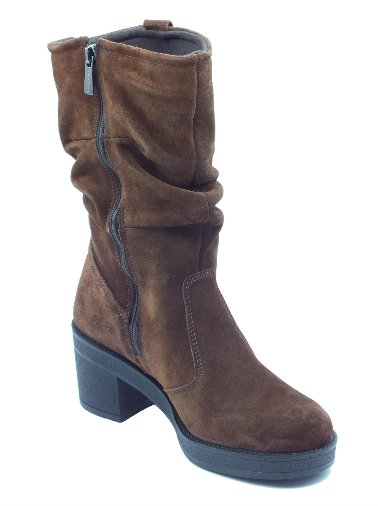 Igi&Co Igi&Co 6660411 Scamosciato Castagno Tronchetti accollati con tacco medio per Donna in nabuk Castagno