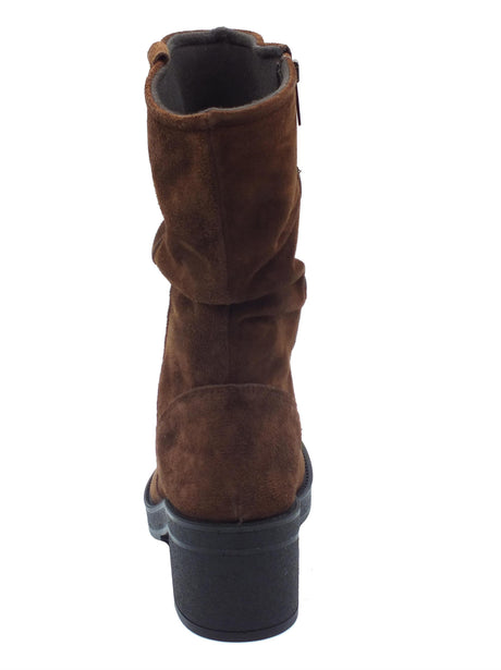 Igi&Co Igi&Co 6660411 Scamosciato Castagno Tronchetti accollati con tacco medio per Donna in nabuk Castagno