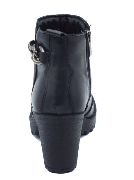 Igi&Co Igi&Co 6661500 Nappa Soft Nero Tronchetti tacco alto Donna in pelle e pelle elasticizzata con lampo Nero