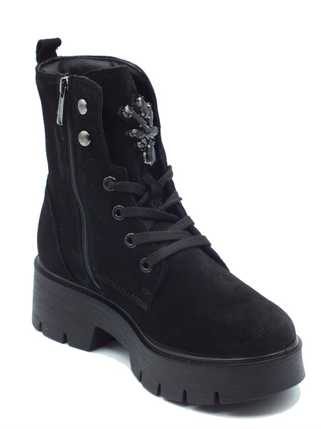 Igi&Co Igi&Co 6665500 Scam Superiore Nero Scarponcini per Donna in nabuk Nero