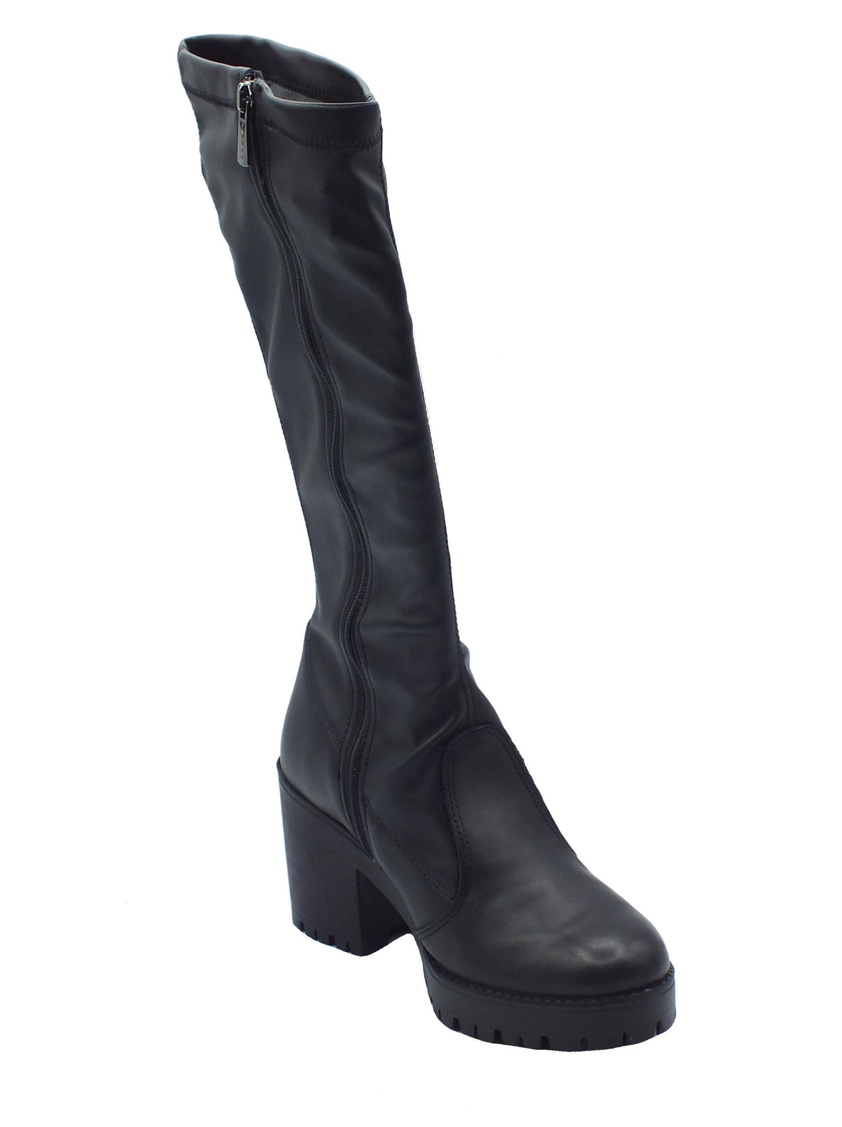 Igi&Co Igi&Co 6667200 Nappa Soft Nero Stivali con tacco alto per Donna in pelle elasticizzata Nero