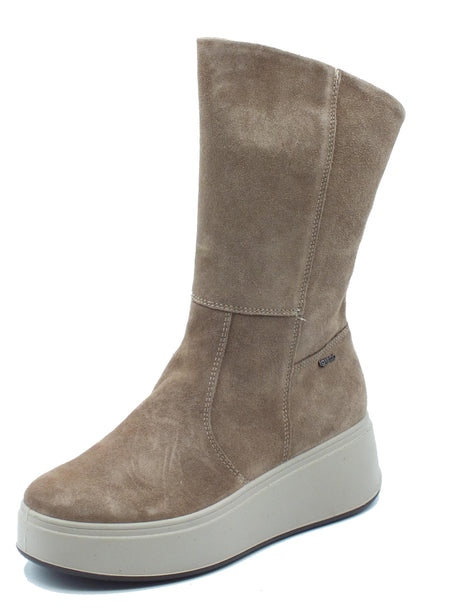 Igi&Co Igi&Co 6672111 Scam. Superior Fango Tronchetti accollati con zeppa media per Donna in nabuk Fango