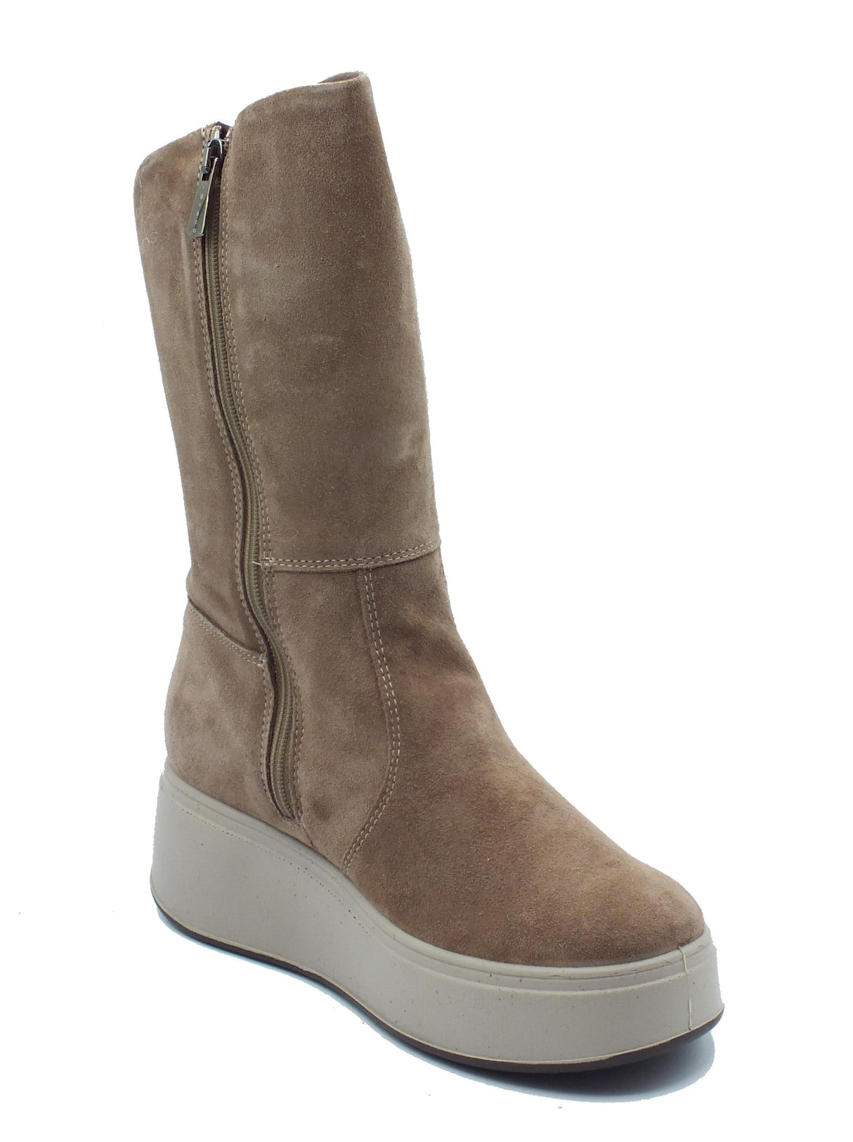 Igi&Co Igi&Co 6672111 Scam. Superior Fango Tronchetti accollati con zeppa media per Donna in nabuk Fango